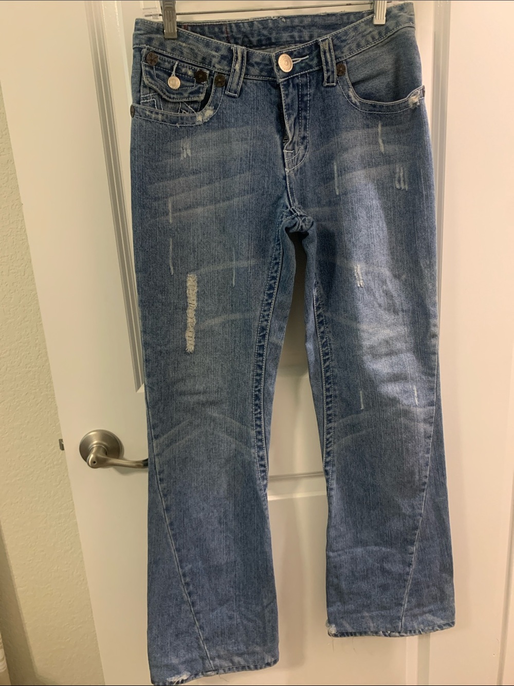 True Religion Distressed Blue Denim Jeans